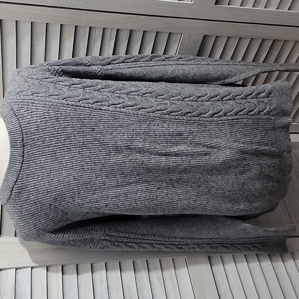 🐞4/$10🐞 Men's Gray Cable Knit Crewneck Sweater Size XL